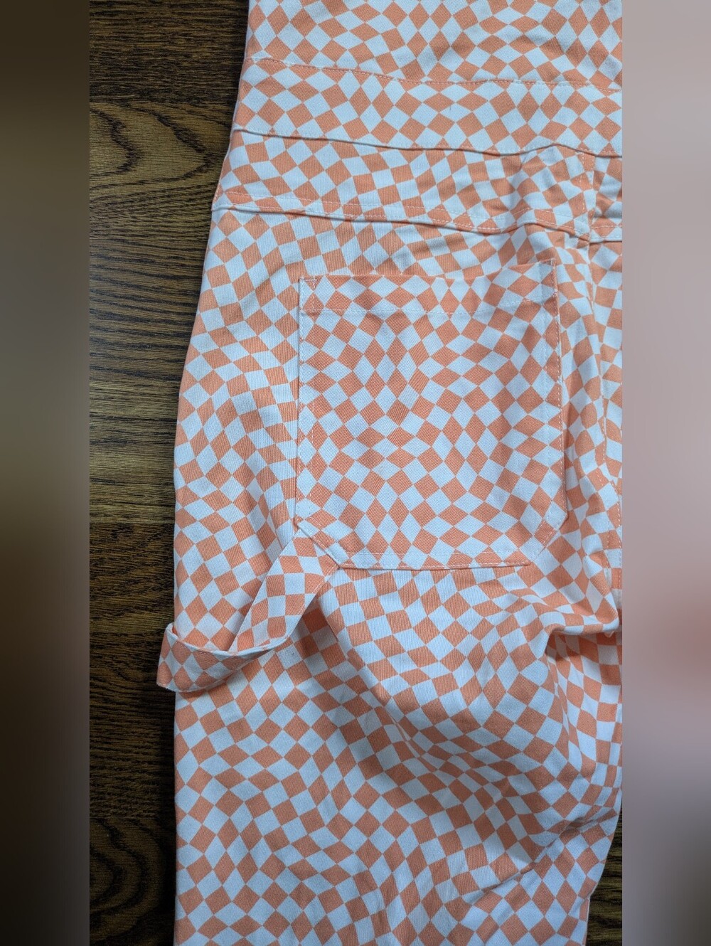 Wildfang Orange Checkered Jumpsuit, Sz Small - Picture 7 of 7